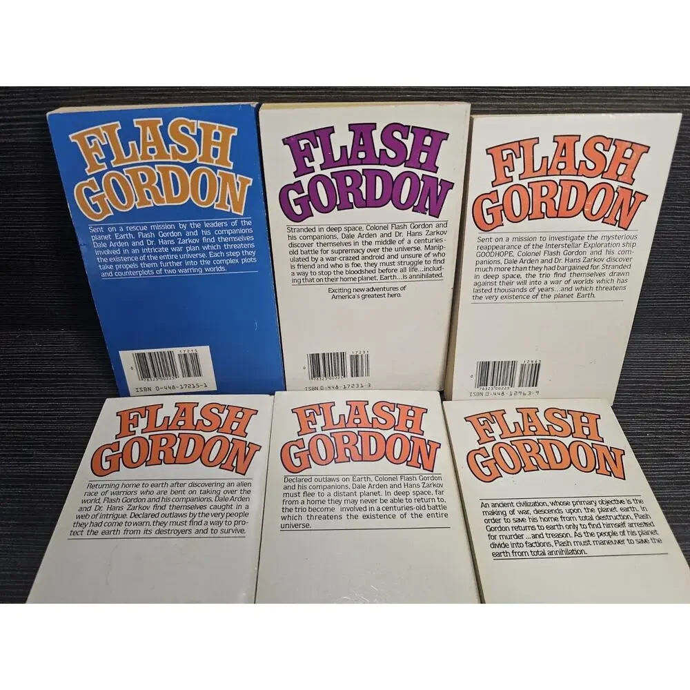 6 Flash Gordon Ace Paperback Lot Vintage 1980s